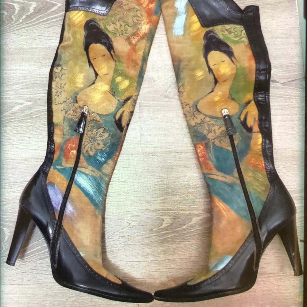 ‼️SOLD‼️Marino Fabiani Italy Hand Painted Boots